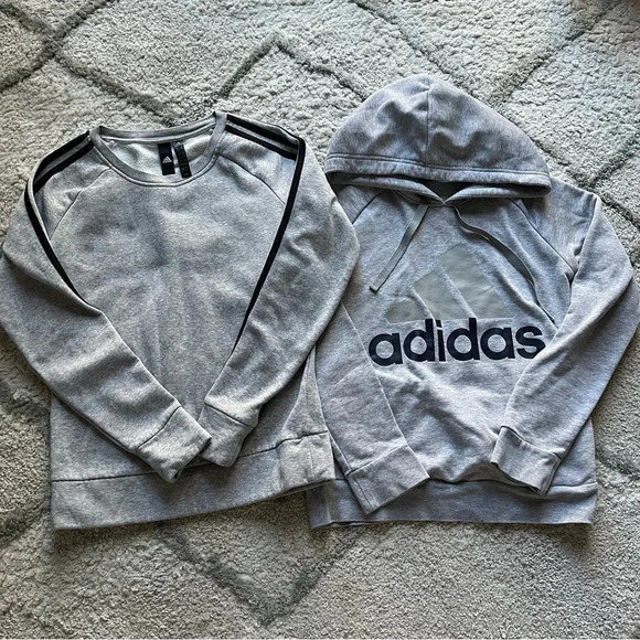 Adidas sweatshirt bundle gray hoodie XS - Picture 1 of 13